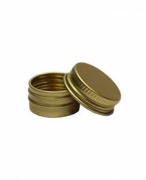 Schraubdeckeldose rund, Aluminium gold 5ml, 26x14,5mm